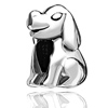 Ultra Chic Puppy Shaped Silver Plated European Beads