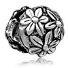 Bright Chrysanthemum Silver Plated Beads Charms Bracelets