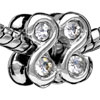 Swans Silver Plated  Crystal  European Beads
