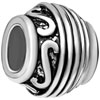 Delicate Worm Drum Shaped Silver Plated European Beads