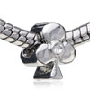 Plum Flower Silver Plated Crystal European Beads