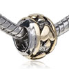 Round Shaped Heart Sign Two Tone Plated European Beads