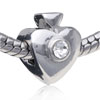 In Strawberry Silver Plated Crystal European Beads