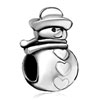 Chic Chubby Snowman Silver Plated European Beads