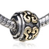 Round Shaped Golden Fire Two Tone Plated European Beads