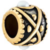 Drum Shaped Elegant Pearl Two Tone Plated European Beads