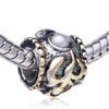 Drum Shaped Fire &amp; Pearl Two Tone Plated European Beads