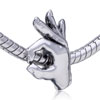 Lifelike Ok Gesture Silver Plated European Beads