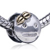 Funny Round  Cartoon  Face Silver Plated European Beads