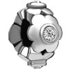 Flower In Three Dimension Silver Plated Crystal European Beads
