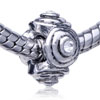 Four Side Worm Silver Plated Crystal European Beads