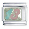 Blue And Pink Number 13 Italian Charm