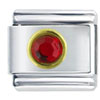 Circle January Garnet Color Rhinestone Italian Charm