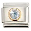 Circle April Diamond Color Rhinestone Italian Charm