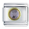 Circle June Pearl Color Rhinestone Italian Charm