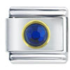 Circle September  Sapphire  Color Rhinestone Italian Charm