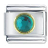 Circle December Blue Zircon Color Rhinestone Italian Charm