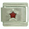 Silver Star Red Italian Charm