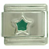 Silver Star Green Italian Charm