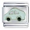  Silver  Plated White Car Italian Charm