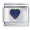 Heart Navy Blue Italian Charm