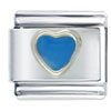 Silver Plated Heart Sky Blue Italian Charm