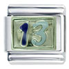 Blue And Pale Blue Number 13 Italian Charm