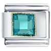 Square December Blue Zircon Color Birthstone Italian Charm