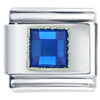 Square September  Sapphire  Color Birthstone Italian Charm  ... 