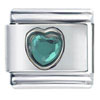 May Emerald Color Heart Birthstone Italian Charm