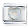  Pearl  Heart  Birthstone  Italian Charm