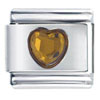  November  Topaz Color Heart Birthstone Italian Charm