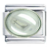 Oval April Diamond Color Birthstone Italian Charm