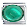 May Emerald Color Big Oval Birthstone Italian Charm
