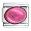 Oval July Ruby Color Birthstone Italian Charm