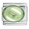 August Peridot Color Big Oval Birthstone Italian Charm