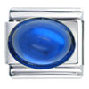 September  Sapphire  Color Big Oval Birthstone Italian Charm