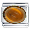 November Topaz Color Big Oval Birthstone Italian Charm