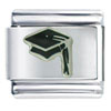 Silver Plated  Graduation  Cap Italian Charm