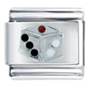  Silver  Tone Dice Italian Charm