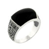 Size 6 Rectangle Cut Faux Onyx Ring