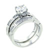 Size 6 Round And Baguette Cut Cz Wedding Set Ring
