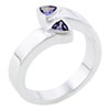 Twin Amethyst Triangles Ring