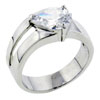 Size 6 Forked Band Pear  Cubic   Zirconia   Ring 