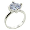 Size 6 Round Lavender Cz Sterling  Silver   Ring 