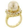 Size 6 Acrylic Pearl Cz Sunburst Ring