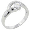Size 6 Round Cut Zirconia Chevron Set Ring