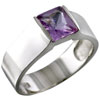 Size 6 Baguette Cut Lavender Cz Ring