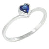 Heart Cut Cz Sapphire Ring