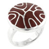 Size 6 Red  Mother  Of Pearl Swirl Ring